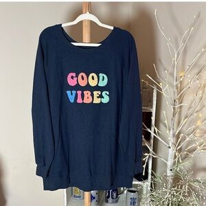 WildFox Good Vibes Navy Sweatshirt